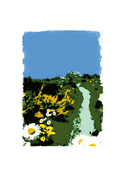 Sentier fleuri pour un doux souvenir